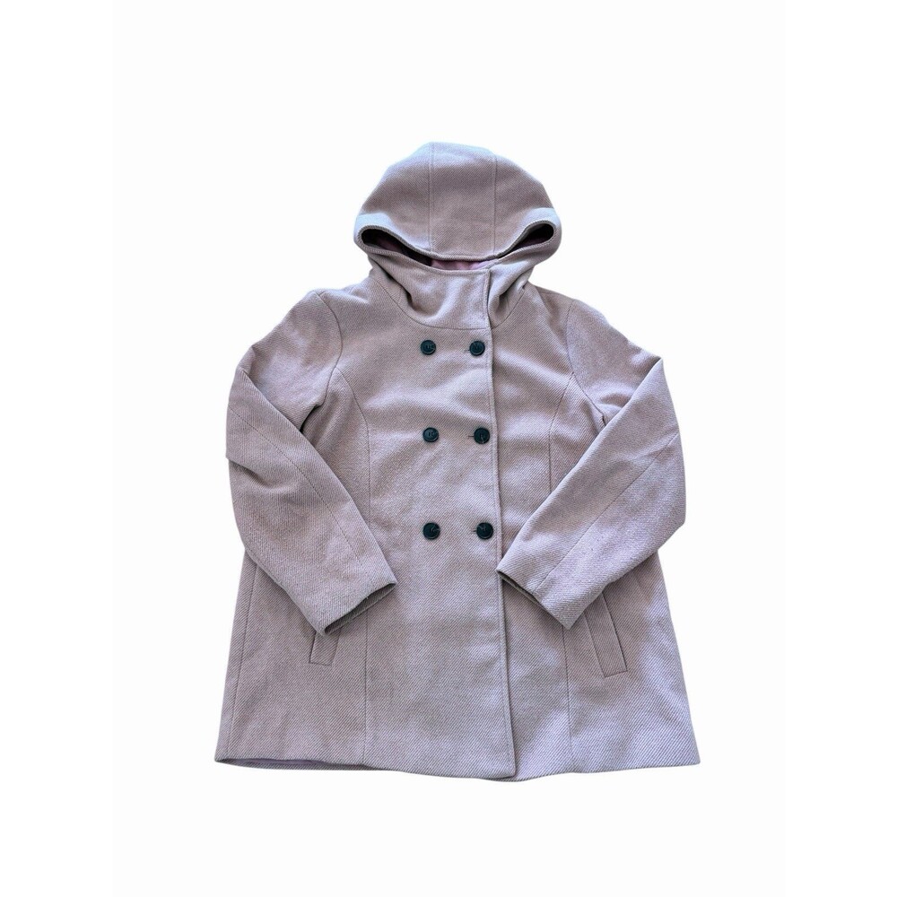 Vero moda XL  Polyester Pink Button Up Hooded Coat Jacket